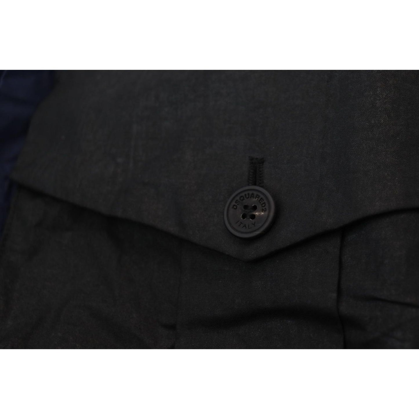 Dsquared² Dark Blue Cotton Collared Long Sleeves Casual Shirt