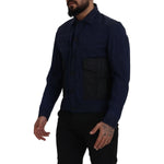 Dsquared² Dark Blue Cotton Collared Long Sleeves Casual Shirt