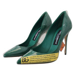 Dolce & Gabbana Green Leather Heels Pumps Plastic Shoes