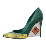 Dolce & Gabbana Green Leather Heels Pumps Plastic Shoes