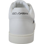 Dolce & Gabbana White Leather DG Logo Casual Sneakers Shoes
