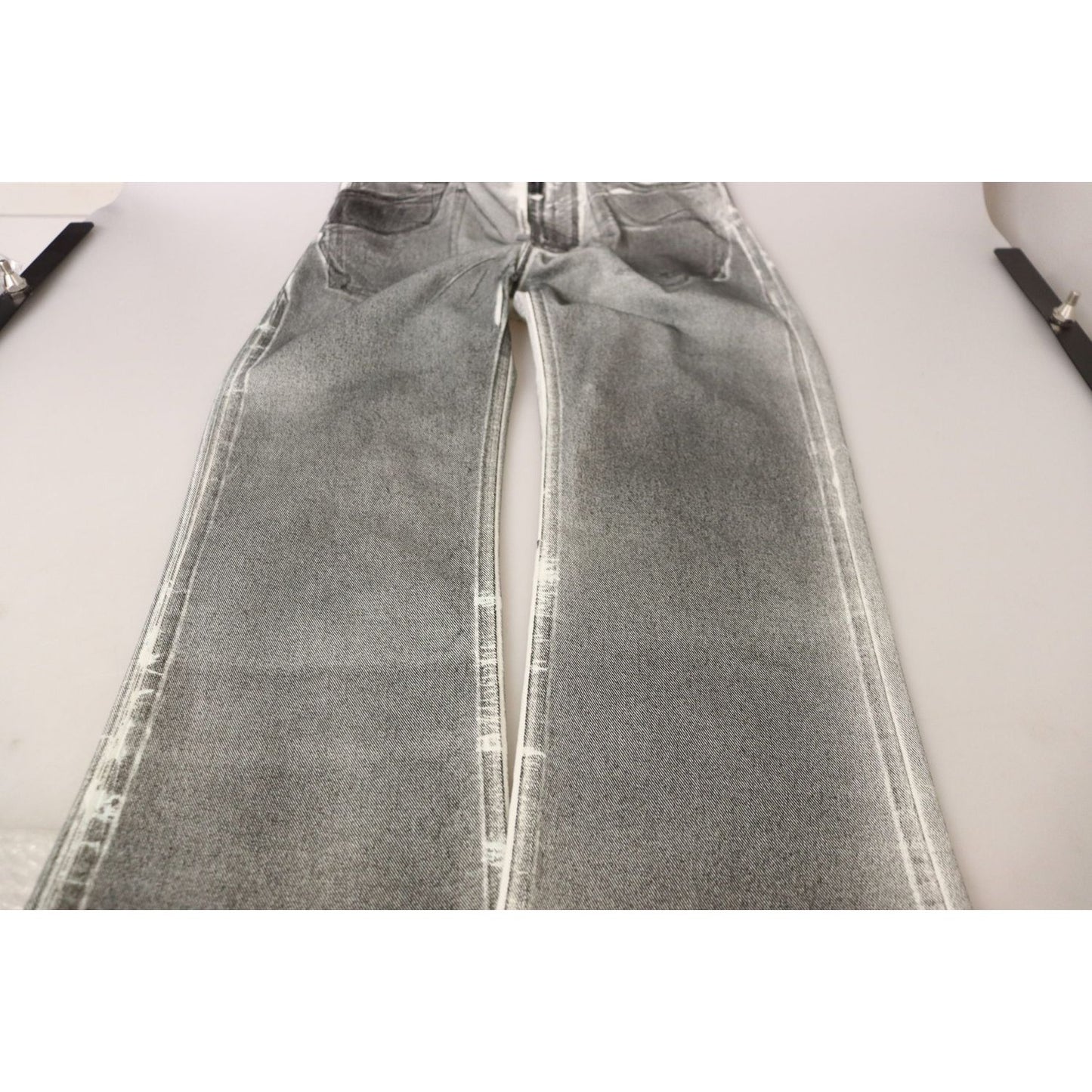 Dolce & Gabbana Grey Washed High Waist Denim Pants Cotton Jeans