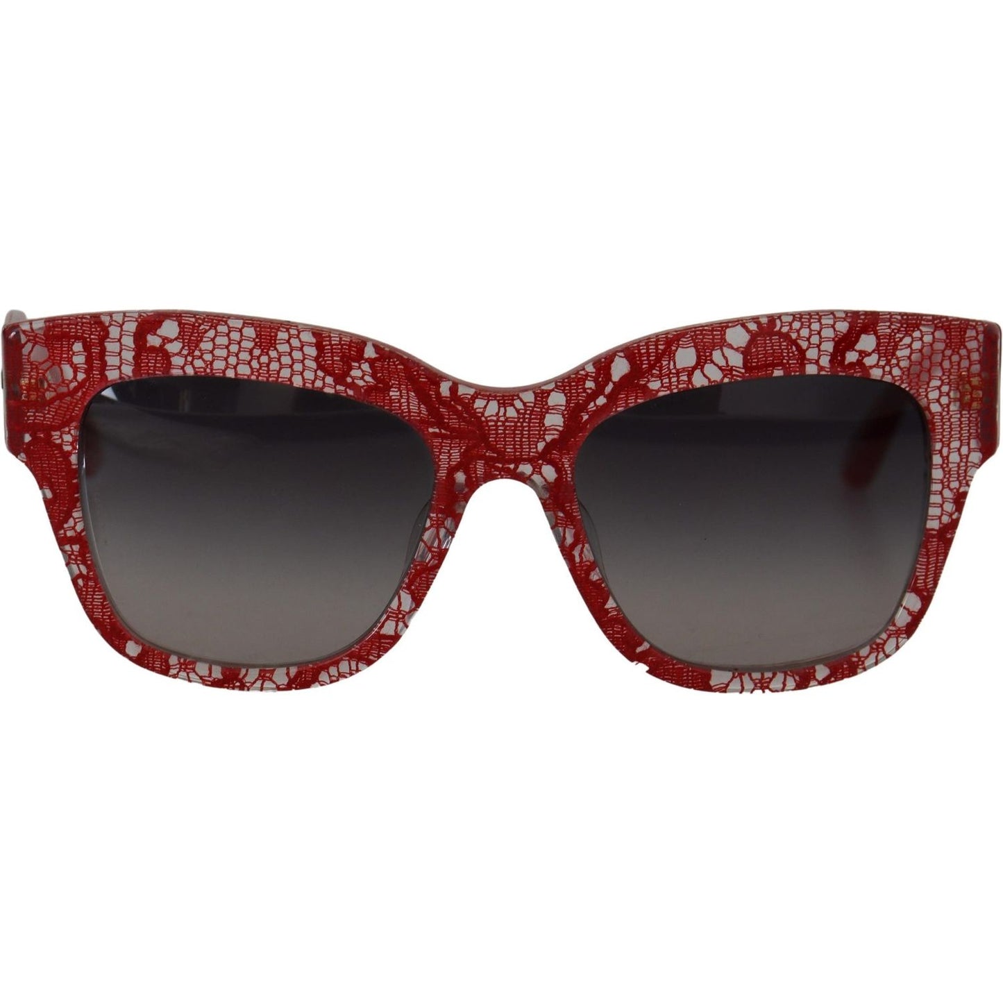 Dolce & Gabbana Red Lace Acetate Rectangle Shades DG4231F Sunglasses