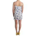 Ermanno Scervino Beachwear Blue Floral Beach Mini Dress Short Dresses