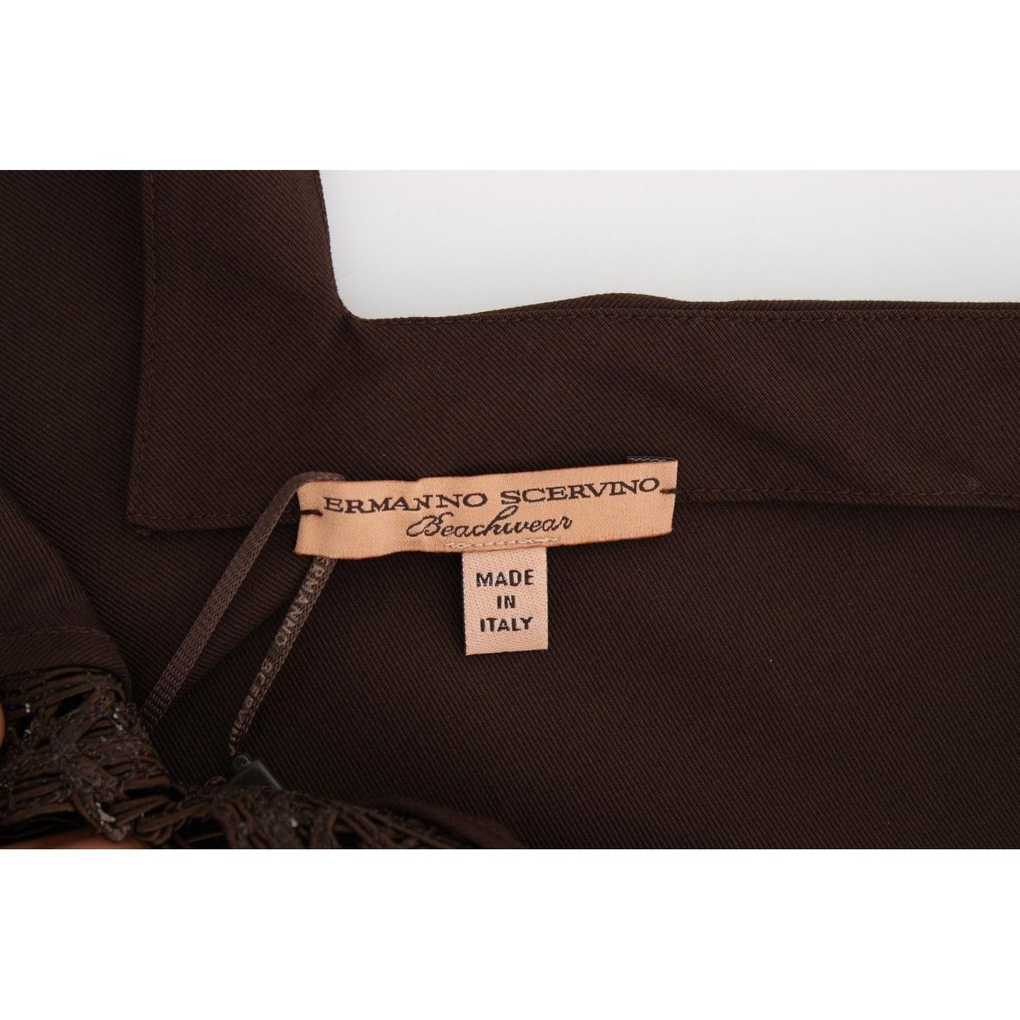 Ermanno Scervino Beachwear Brown Cotton Stretch Tunic Dress Dresses