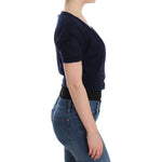 Ermanno Scervino Knit Blue Wool Sweater Cardigan