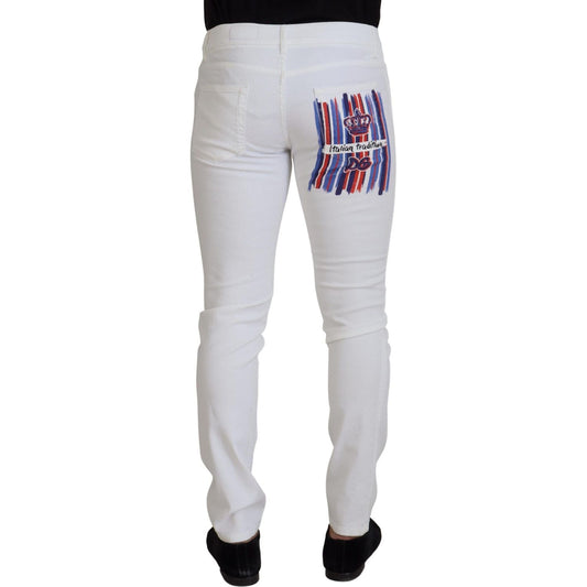 Dolce & Gabbana White Slim Skinny Stretch Cotton Denim Jeans