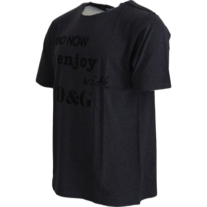 Dolce & Gabbana Gray Crewneck Cotton Short Sleeve T-shirt