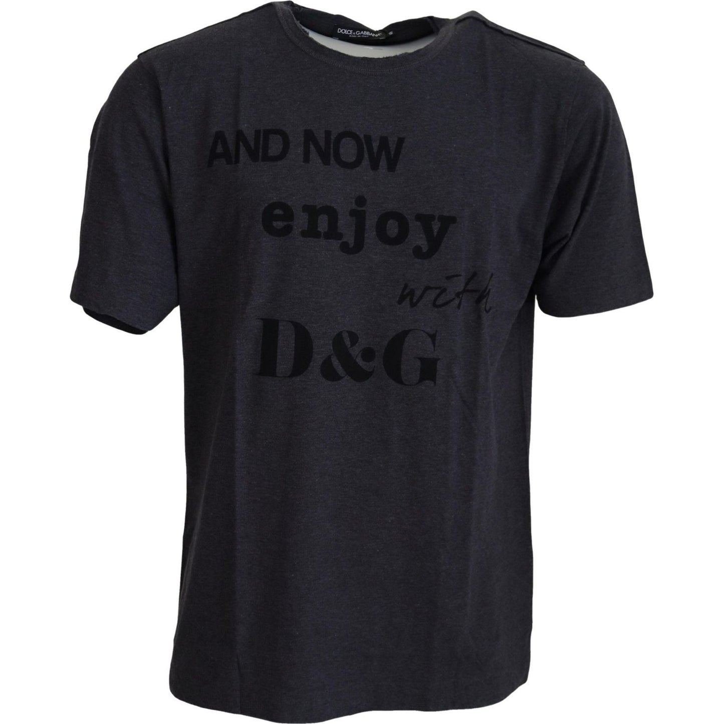 Dolce & Gabbana Gray Crewneck Cotton Short Sleeve T-shirt