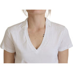 Dolce & Gabbana White Short Sleeve V-neck Cotton Top Blouse T-shirt