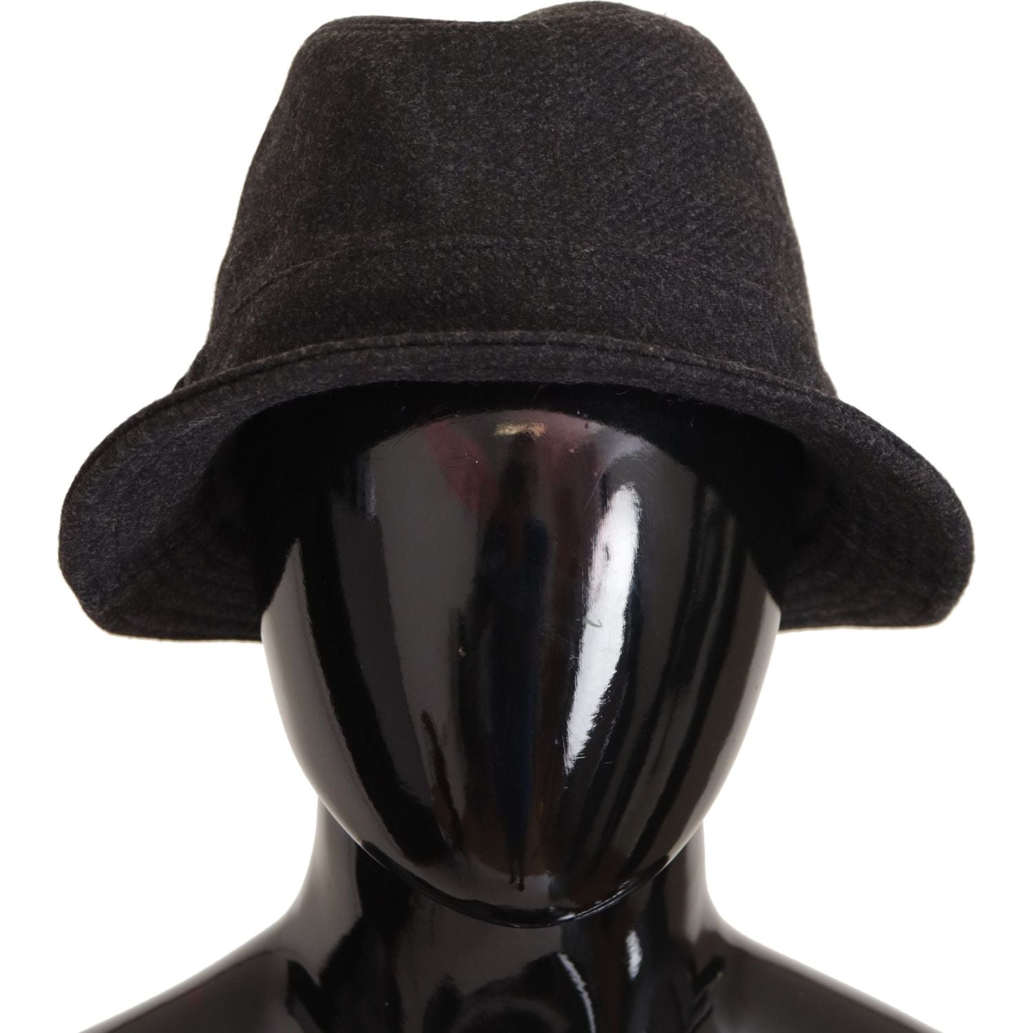 Dolce & Gabbana Gray Virgin Wool Logo Fedora Trilby Cappello Hat