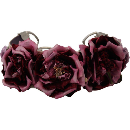 Dolce & Gabbana Multicolor Floral Appliques Metal Shoulder Strap