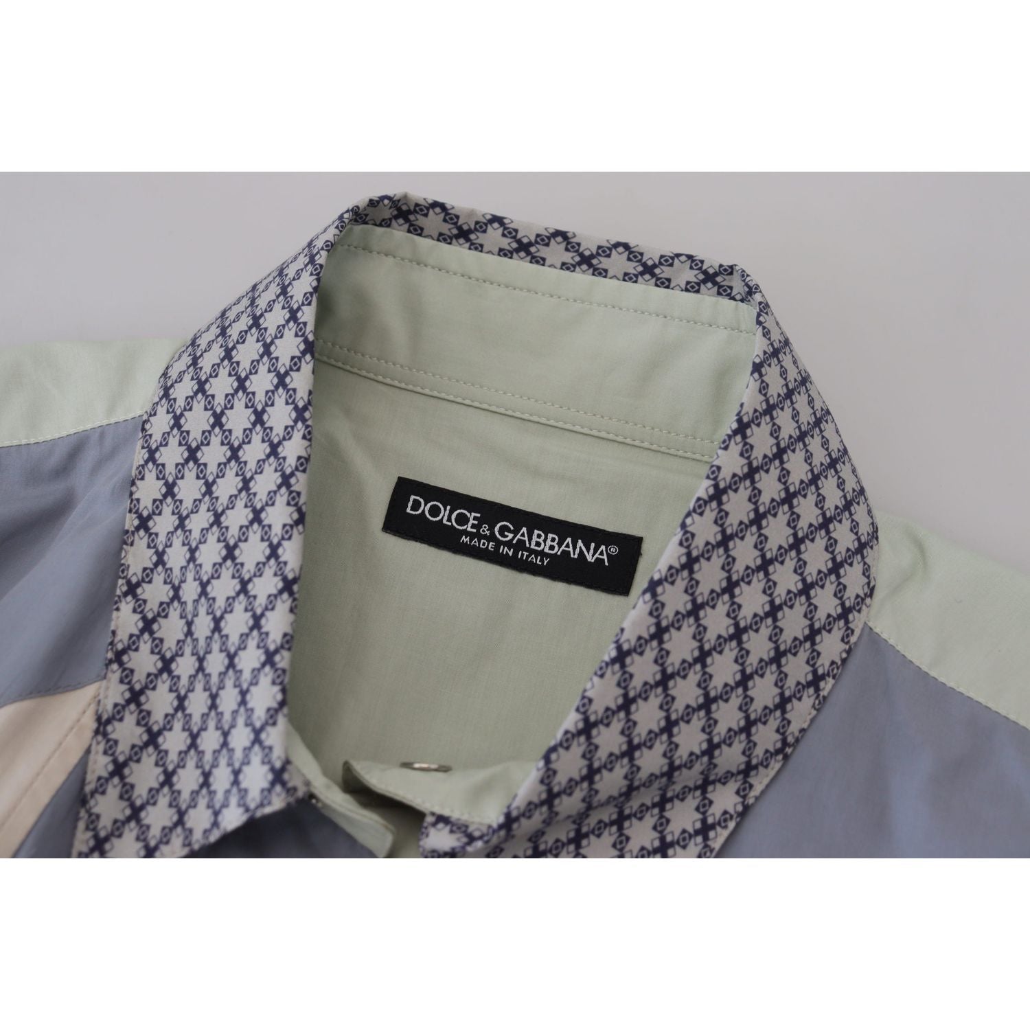 Dolce & Gabbana Multicolor Cotton Patchwork Slim Shirt
