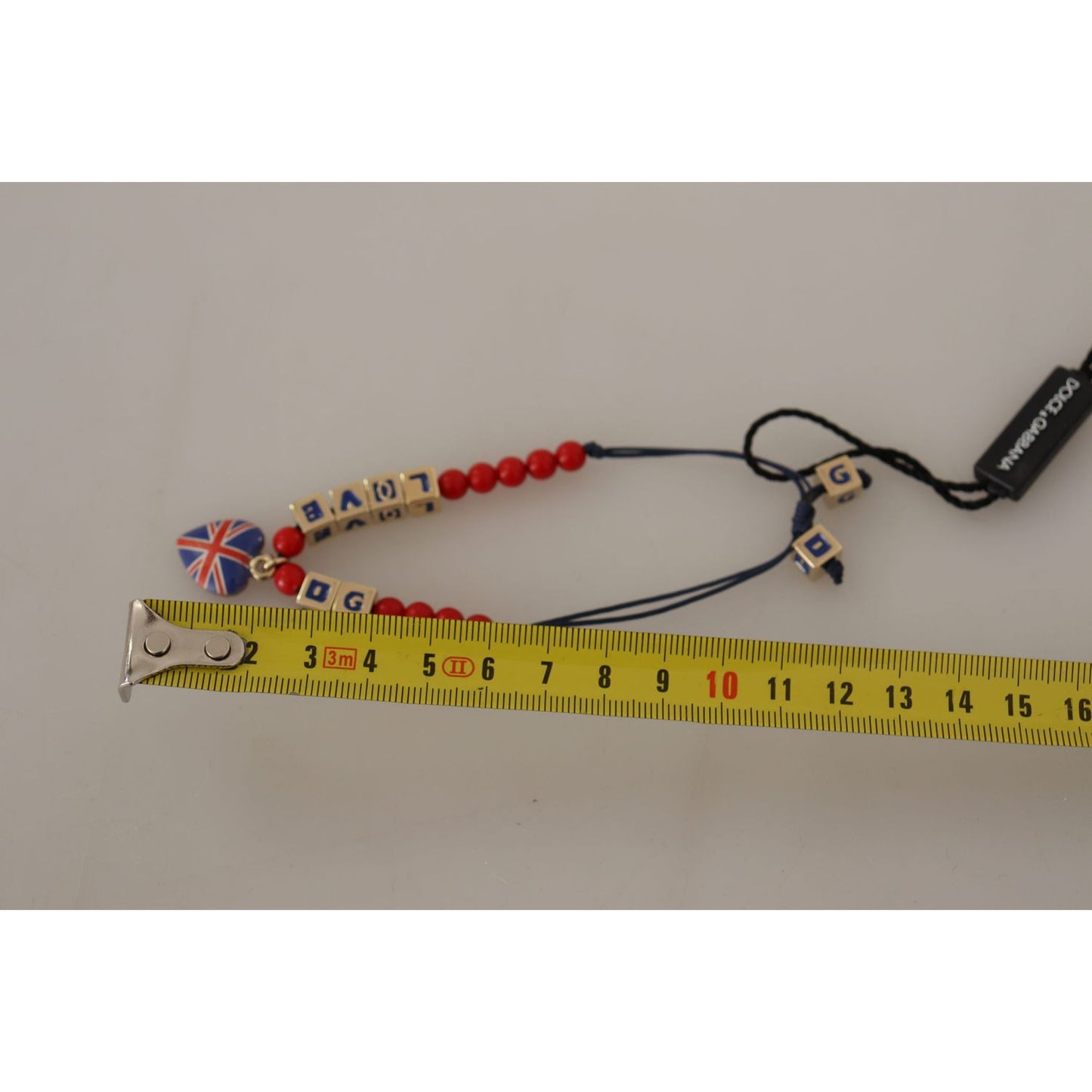 Dolce & Gabbana Red Blue Beaded DG LOVES LONDON Flag Branded Bracelet Bracelet