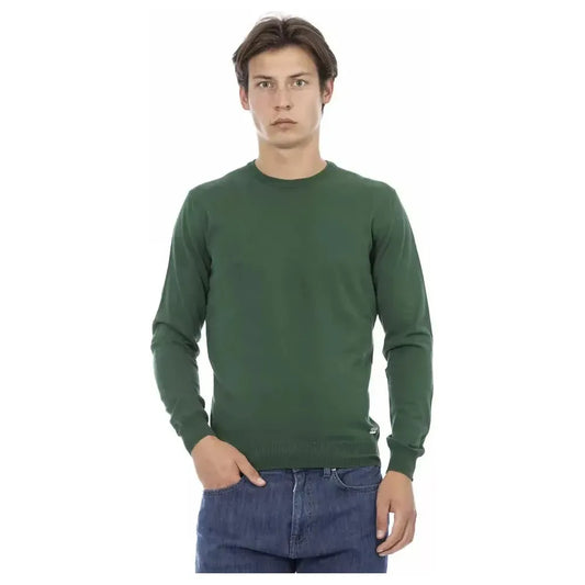 Baldinini Trend Green Cotton Men Sweater BA-22905-XXL