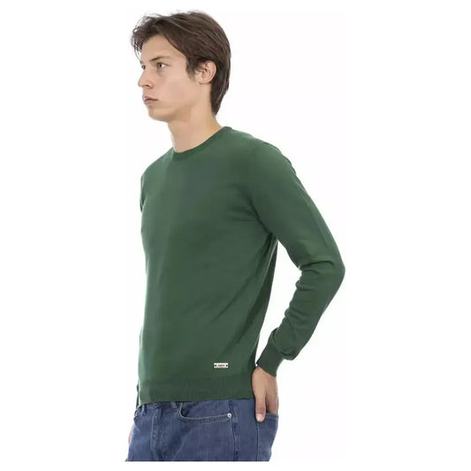 Baldinini Trend Green Cotton Men Sweater BA-22905-XXL