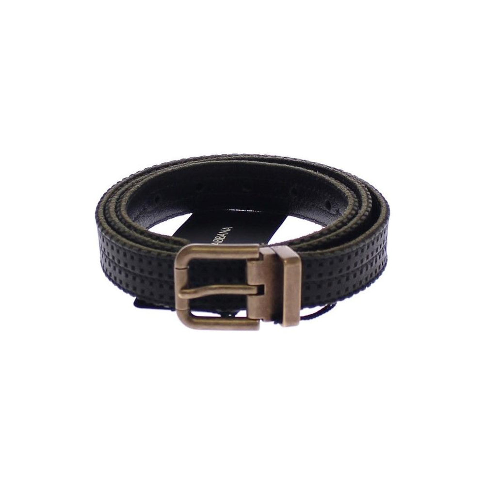 Dolce & Gabbana Blue Leather Logo Belt Belt