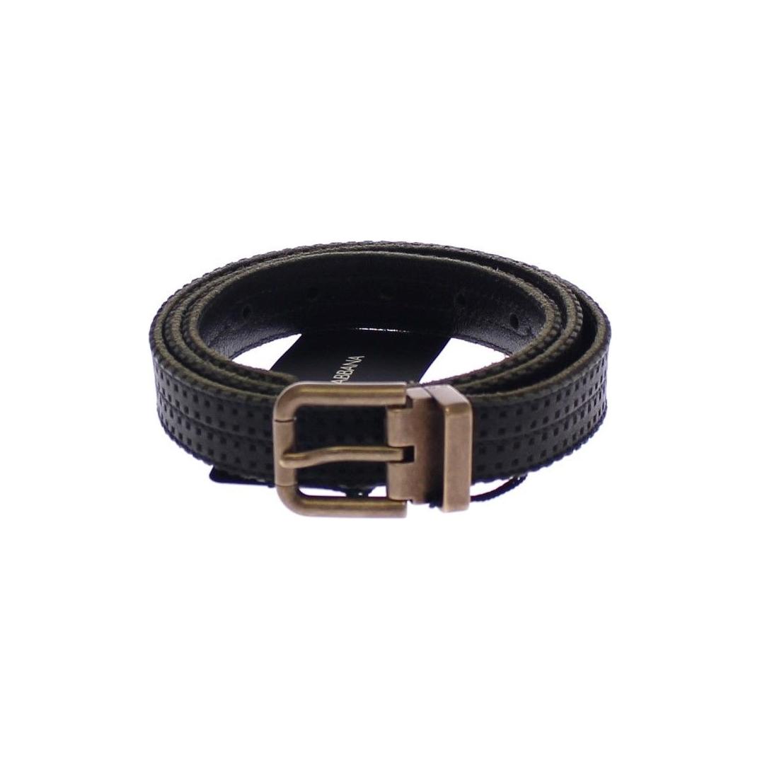 Dolce & Gabbana Blue Leather Logo Belt Belt