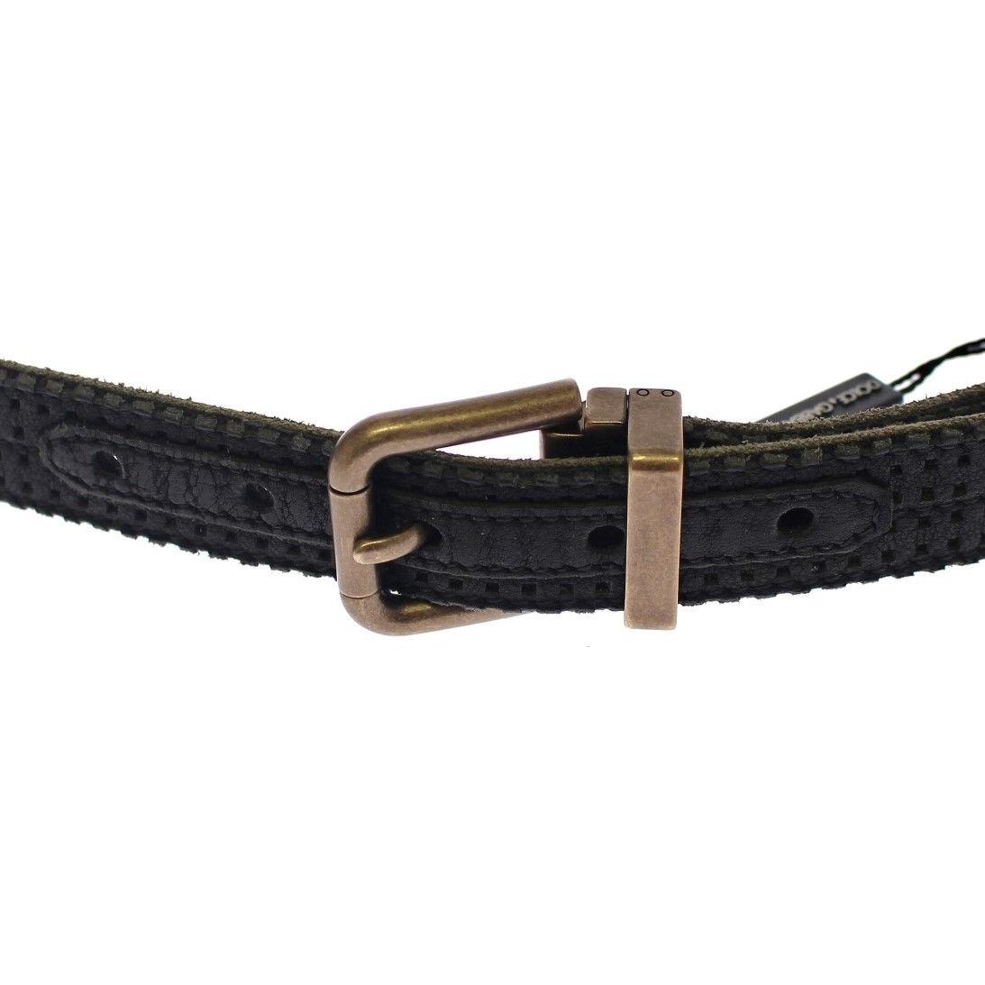 Dolce & Gabbana Blue Leather Logo Belt Belt