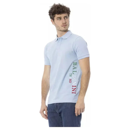 Baldinini Trend Light Blue Cotton Men Polo Shirt