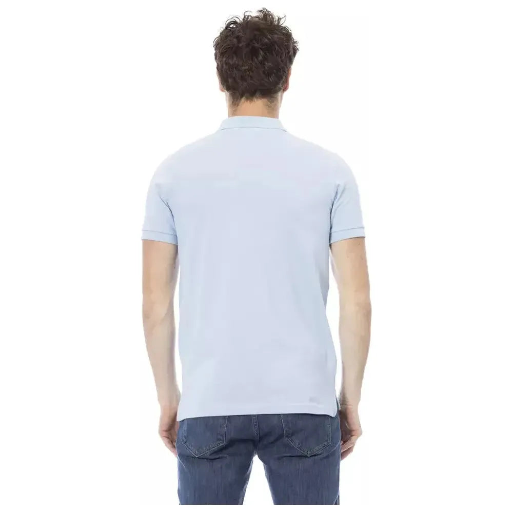 Baldinini Trend Light Blue Cotton Men Polo Shirt