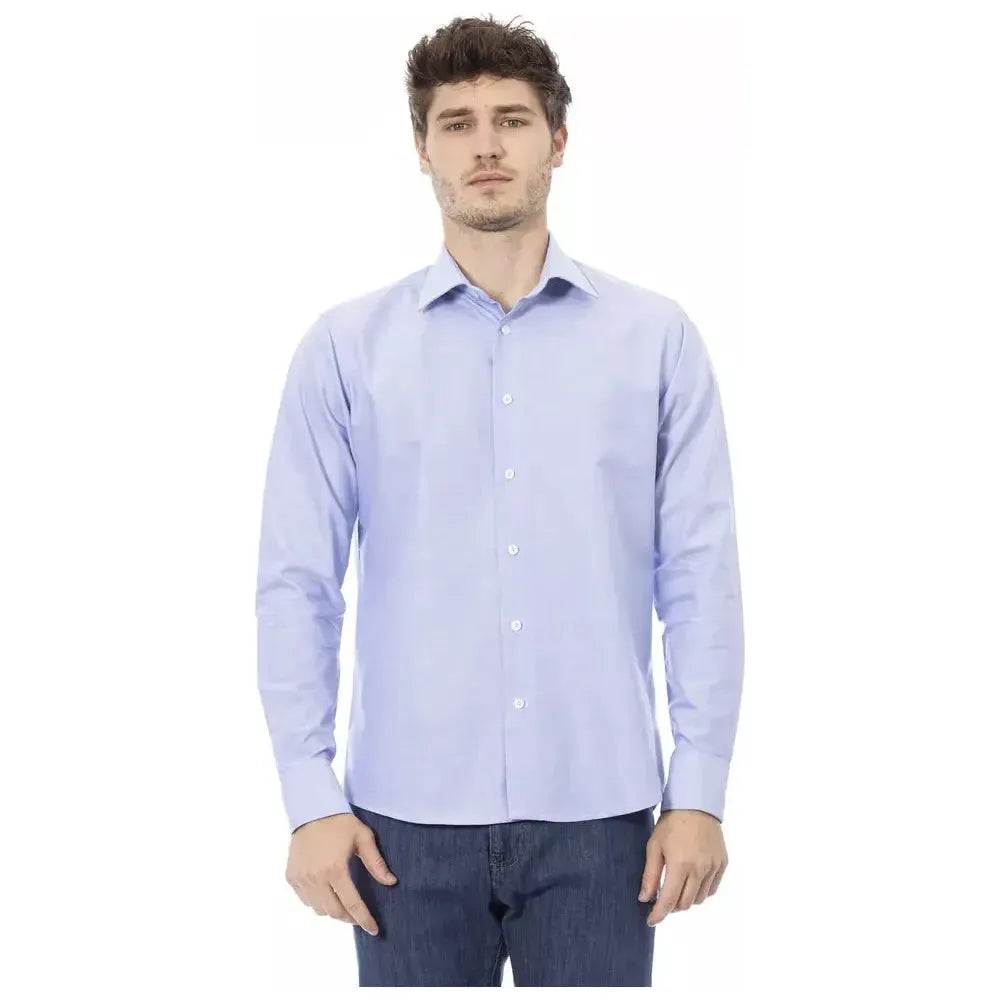 Baldinini Trend Light Blue Cotton Men Shirt