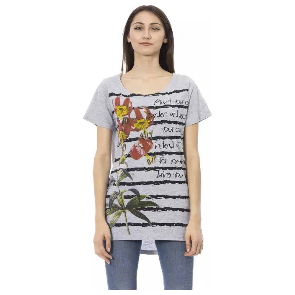 Trussardi Action Gray Cotton Women T-Shirt