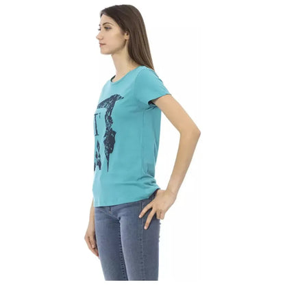 Trussardi Action Light Blue Cotton Women T-Shirt