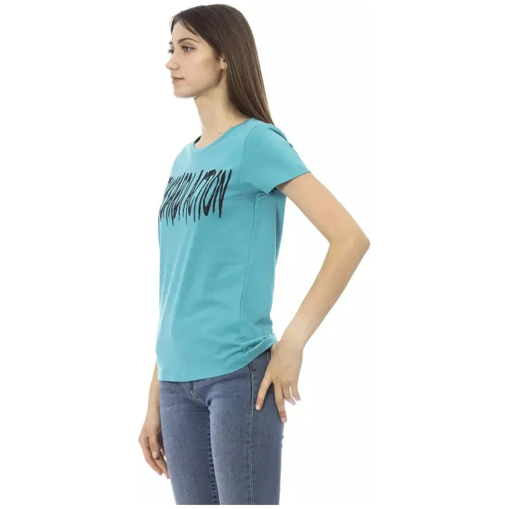 Trussardi Action Light Blue Cotton Women T-Shirt
