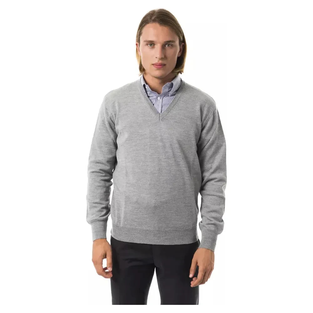Uominitaliani Gray Wool Men Sweater 1728,67345744032,Clothing,Gray,M,Men,Men - Clothing,New with tags,Sweaters - Clothing,Sweaters - Men - Clothing,Sweatshirts - Sweaters - Clothing,Uominitaliani