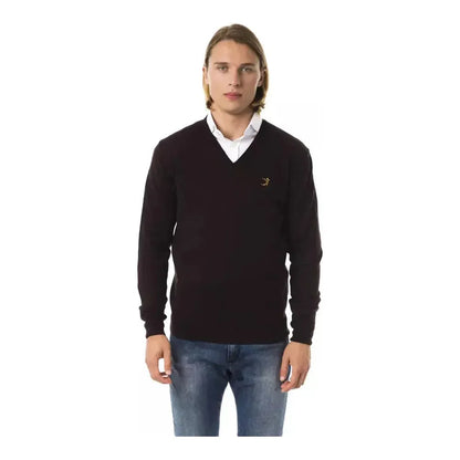 Uominitaliani Brown Merino Wool Men Sweater 1728,67345744032,Brown,Clothing,L,M,Men,Men - Clothing,New with tags,S,Sweaters - Clothing,Sweaters - Men - Clothing,Sweatshirts - Sweaters - Clothing,Uominitaliani,XL,XXL
