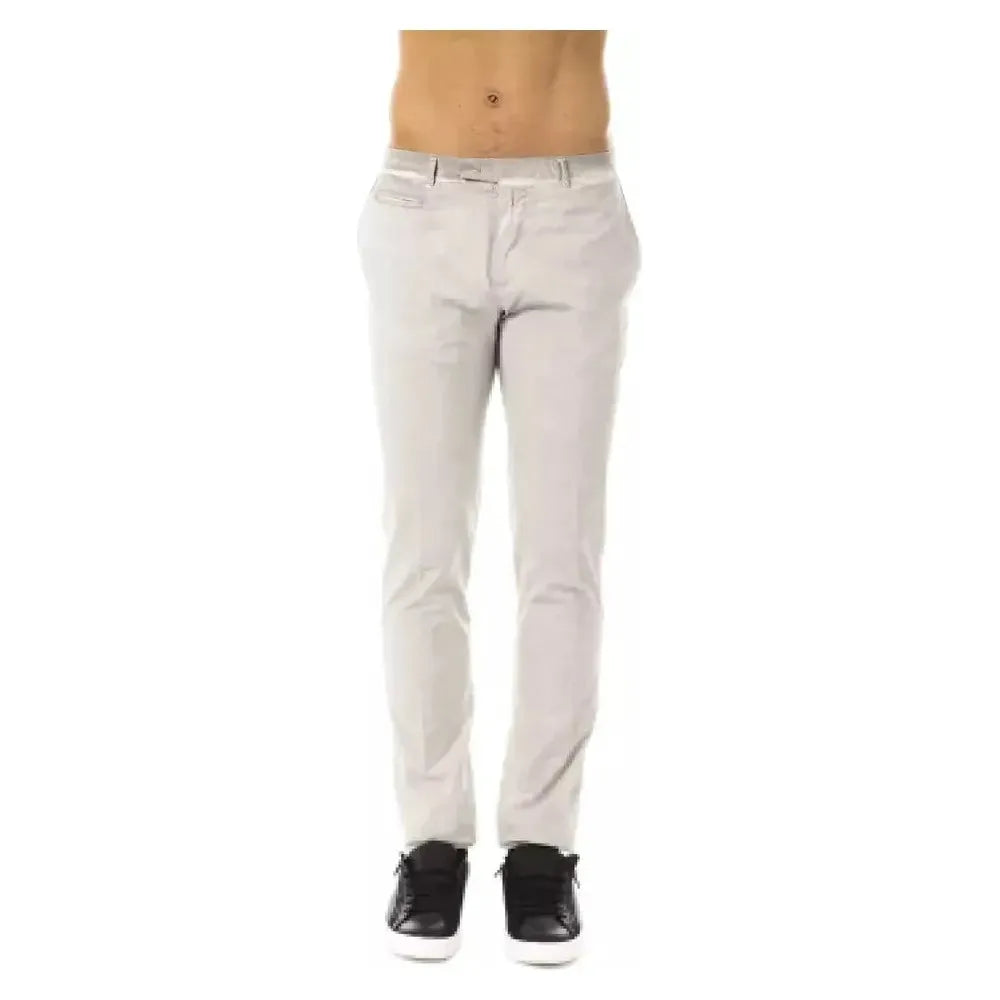 Uominitaliani Gray Cotton Mens Pant