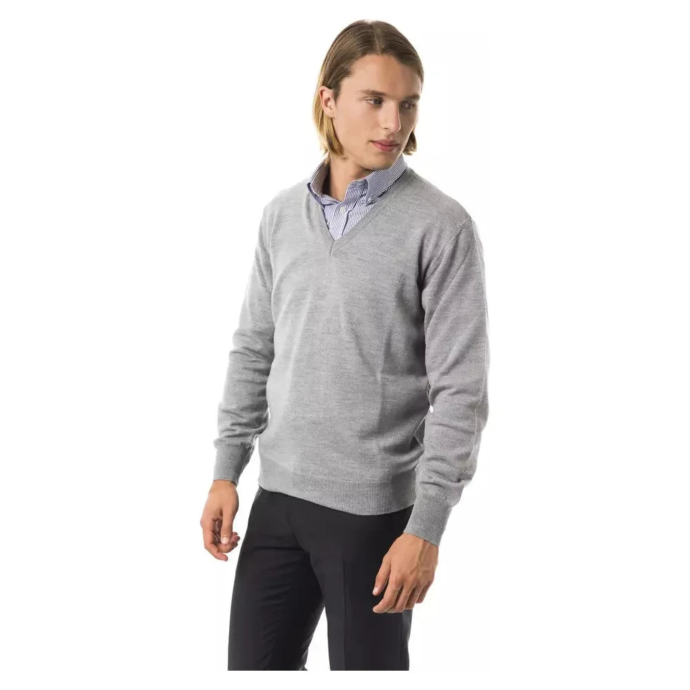 Uominitaliani Gray Wool Men Sweater 1728,67345744032,Clothing,Gray,M,Men,Men - Clothing,New with tags,Sweaters - Clothing,Sweaters - Men - Clothing,Sweatshirts - Sweaters - Clothing,Uominitaliani