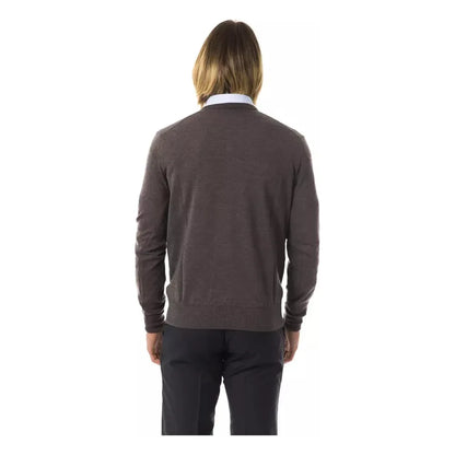 Uominitaliani Gray Merino Wool Men Sweater 1728,67345744032,Clothing,Gray,L,M,Men,Men - Clothing,New with tags,S,Sweaters - Clothing,Sweaters - Men - Clothing,Sweatshirts - Sweaters - Clothing,Uominitaliani,XL,XXL