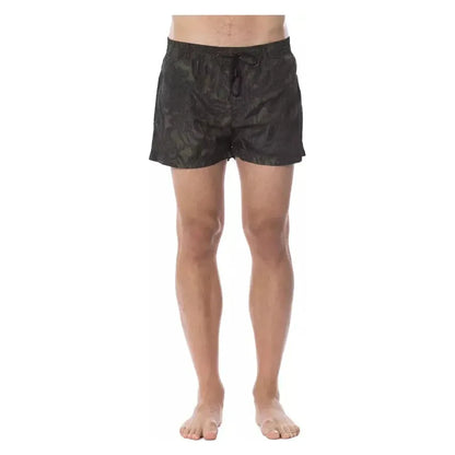 Roberto Cavalli Sport Army Polyester Men's Swimwear