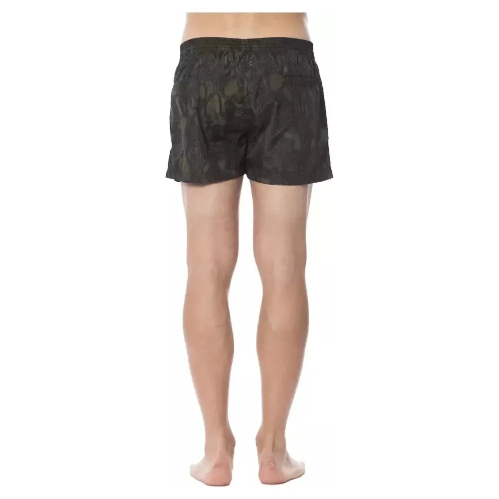 Roberto Cavalli Sport Army Polyester Men's Swimwear