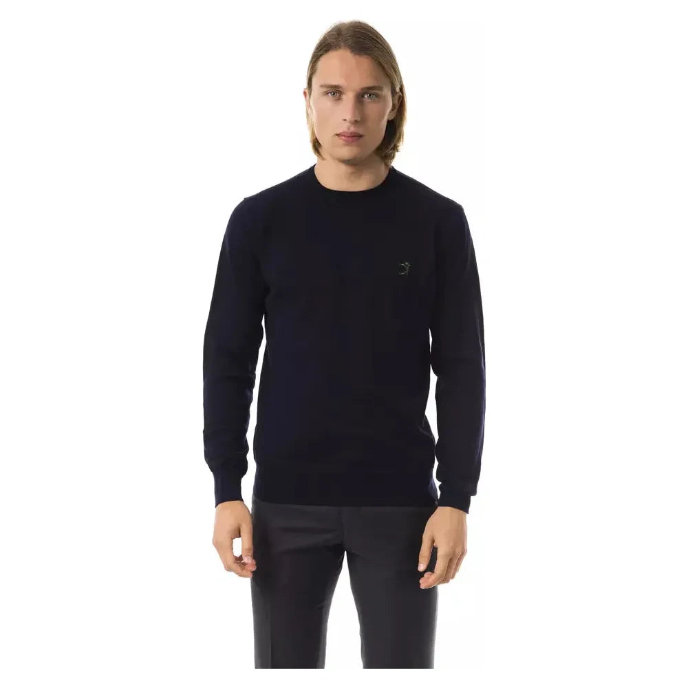 Uominitaliani Blue Merino Wool Men Sweater 1728,67345744032,Blue,Clothing,Men,Men - Clothing,New with tags,S,Sweaters - Clothing,Sweaters - Men - Clothing,Sweatshirts - Sweaters - Clothing,Uominitaliani,XS