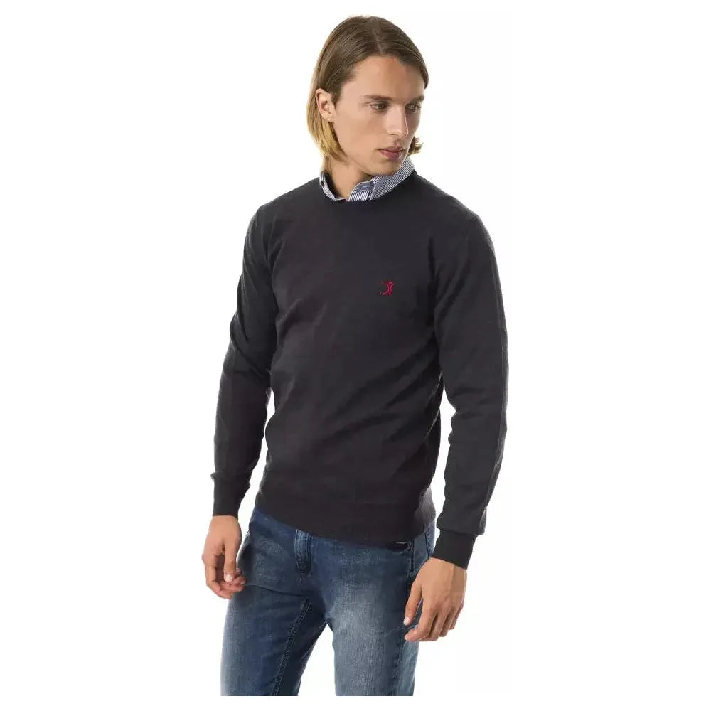 Uominitaliani Gray Merino Wool Men Sweater 1728,67345744032,Clothing,Gray,Men,Men - Clothing,New with tags,S,Sweaters - Clothing,Sweaters - Men - Clothing,Sweatshirts - Sweaters - Clothing,Uominitaliani,XL,XS,XXL