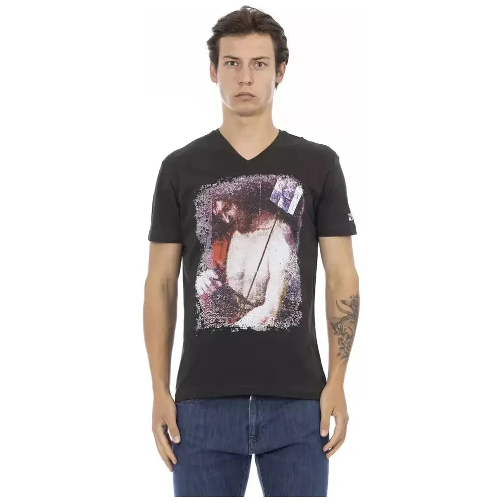 Trussardi Action Black Cotton Men T-Shirt