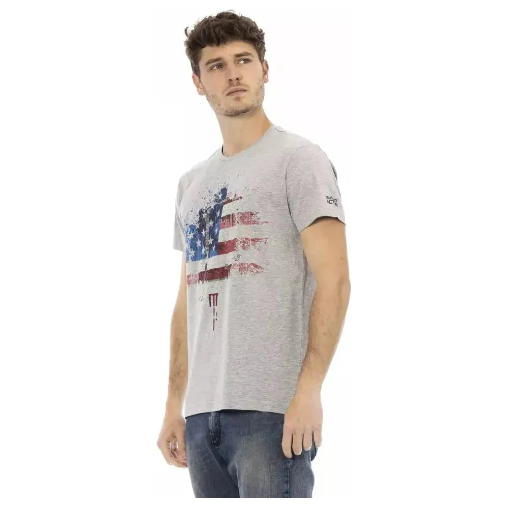 Trussardi Action Gray Cotton Men T-Shirt