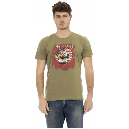 Trussardi Action Green Cotton Men T-Shirt TR-22765-L