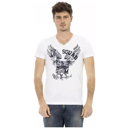 Trussardi Action White Cotton Men T-Shirt