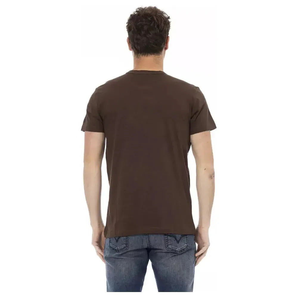 Trussardi Action Brown Cotton Men T-Shirt