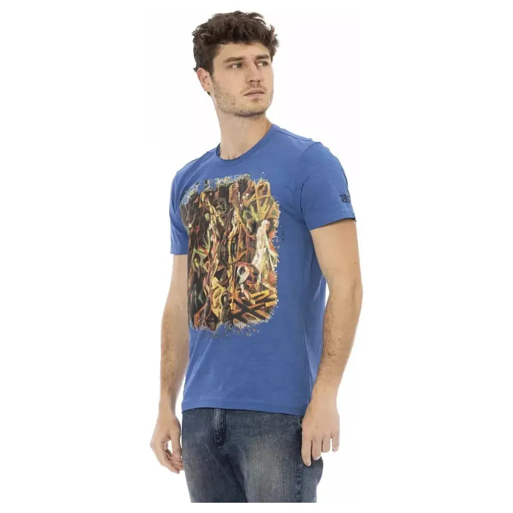 Trussardi Action Blue Cotton Men T-Shirt