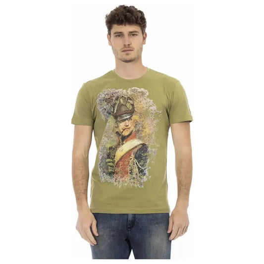 Trussardi Action Green Cotton Men T-Shirt TR-22693-L