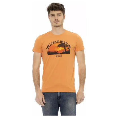 Trussardi Action Orange Cotton Men T-Shirt
