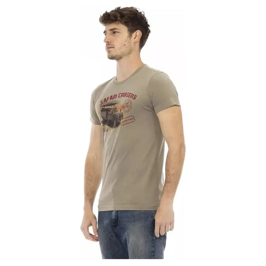 Trussardi Action Green Cotton Men T-Shirt TR-22670-L