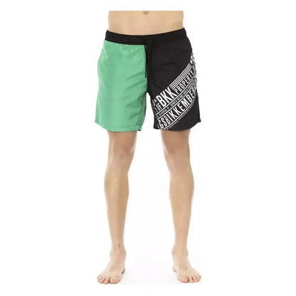 Bikkembergs Green Polyester Men Swim Short