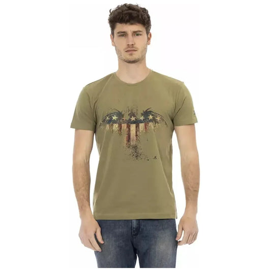 Trussardi Action Green Cotton Men T-Shirt TR-22767-S