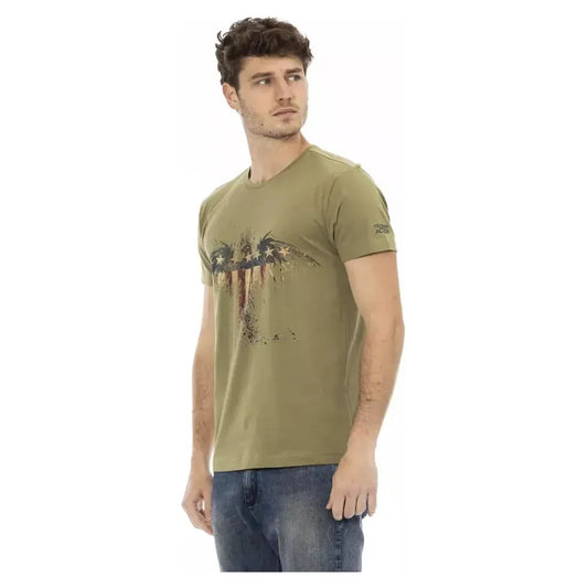 Trussardi Action Green Cotton Men T-Shirt TR-22767-S